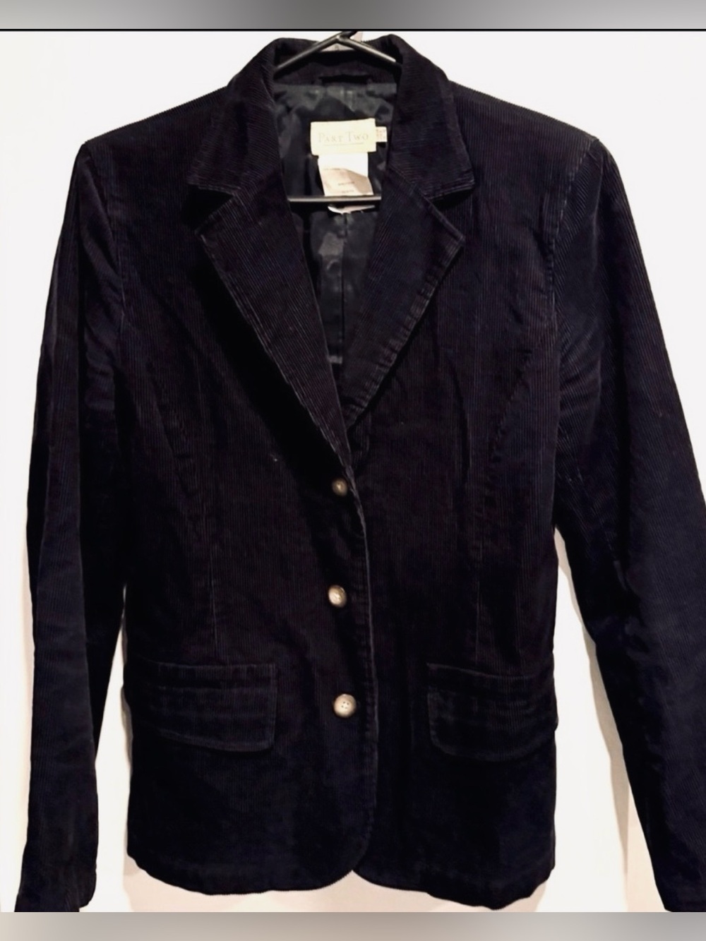 Part Two Corduroy blazer jacket black button office classic boho street grunge 8